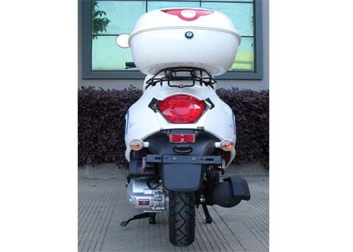 สกู๊ตเตอร์จักรยานมินิไบค์ 50cc ขาว / น้ำเงินพร้อมกระจกมองหลัง / กล่องหลัง