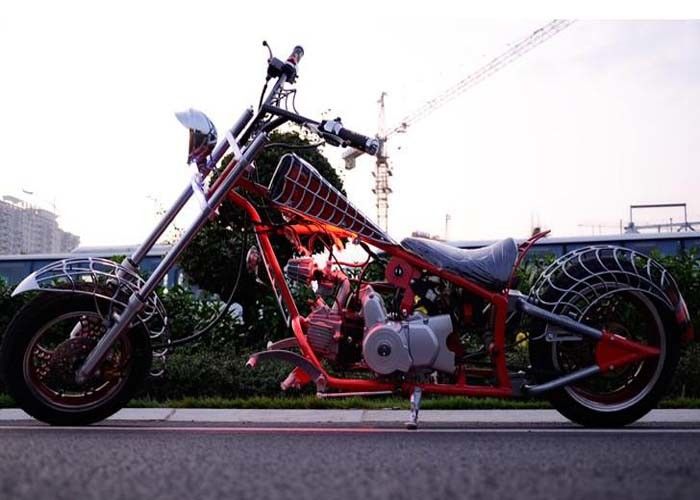 Spiderman Style รถจักรยานยนต์ 50cc Street Legal, Custom Harley Choppers แบตเตอรี่ 12V 3L Tank