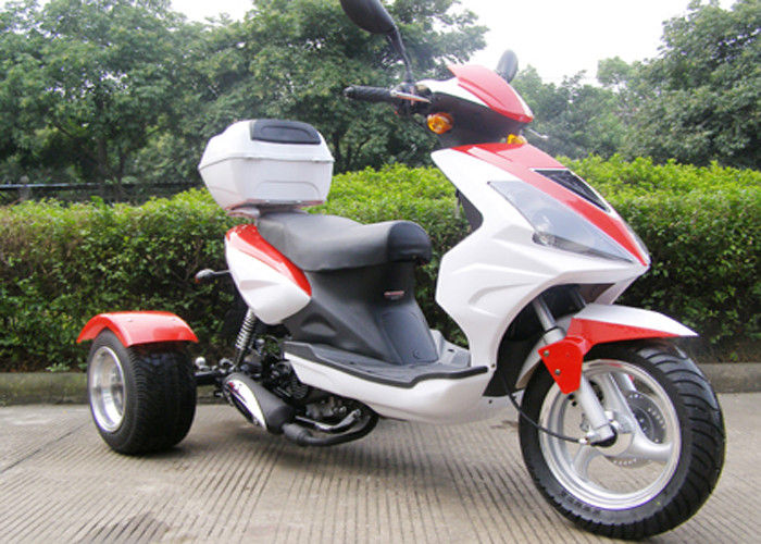 สกู๊ตเตอร์ 3 ล้อ 50cc พร้อมกล่องด้านหลังรถจักรยานยนต์ 3 ล้อพร้อมหัวไฟใหญ่