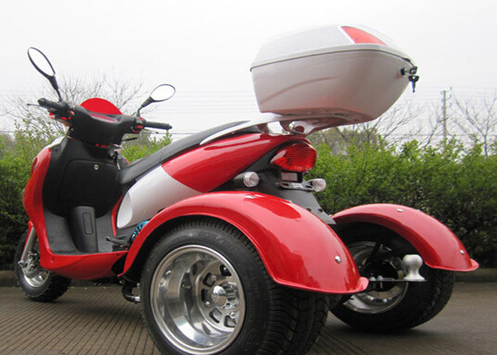รถจักรยานยนต์ 50cc Tri Wheel อากาศเย็นกระบอกเดียวสี่จังหวะ SOHC พร้อมกล่องด้านหลังขนาดใหญ่