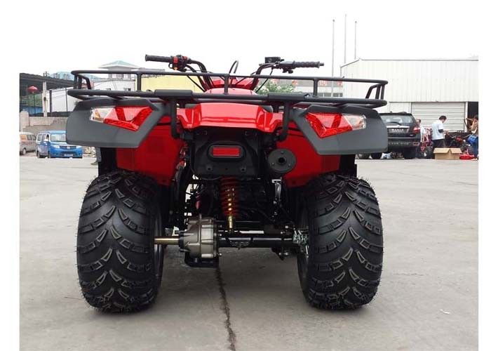 260cc ไฟฟ้าเริ่มต้นสี่ล้อ ATV เพลาขับสีแดงสี่ล้อหลังเบรกกลอง