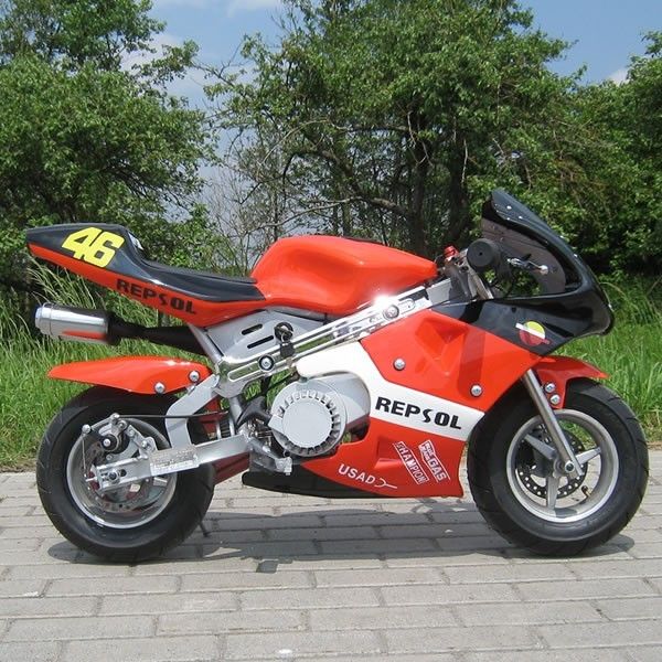 แดง Mini Gas Dirt Bikes 50cc, Electric Start Small Dirt Bikes พร้อมเกียร์อัตโนมัติ