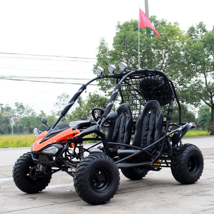 Dual Shock Air Cooled 2 ที่นั่ง Off Road Go Kart พร้อมไดรฟ์เข็มขัด + โซ่ขับ