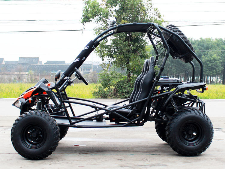 Dual Shock Air Cooled 2 ที่นั่ง Off Road Go Kart พร้อมไดรฟ์เข็มขัด + โซ่ขับ