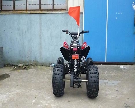 สตาร์ทไฟฟ้าไฟฟ้าการแข่งรถ ATV ด้านหน้าดรัมเบรกดิสก์เบรกหลังแบตเตอรี่ 12V 4AH